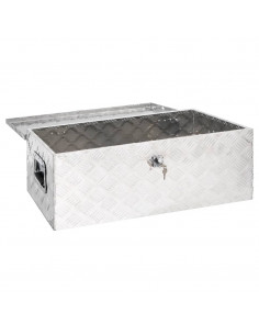 Contenitore Portaoggetti Argento 90x47x33,5 cm in Alluminio