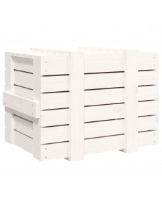 Contenitore Portaoggetti Bianco 58x40,5x42 cm Massello di Pino