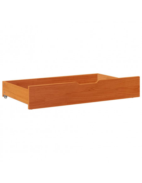 Cassettoni per Letto 2pz Marrone Cera 90x55x16 cm Legno di Pino