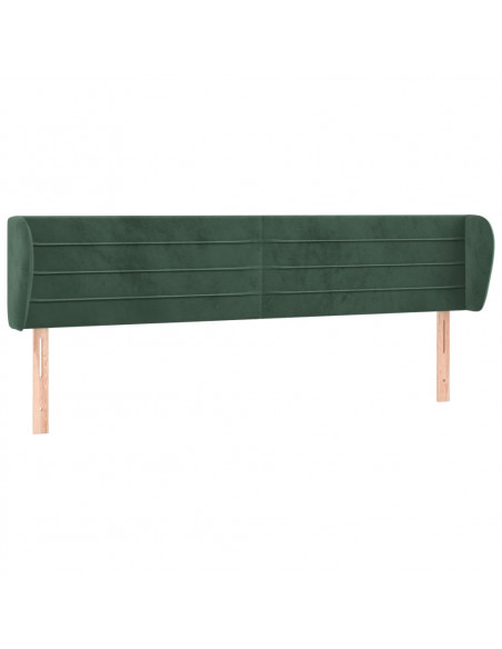 Testiera ad Orecchio Verde Scuro 163x23x78/88 cm in Velluto