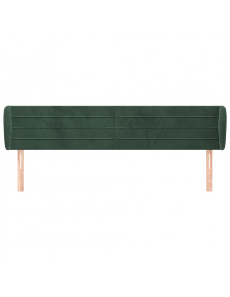 Testiera ad Orecchio Verde Scuro 163x23x78/88 cm in Velluto