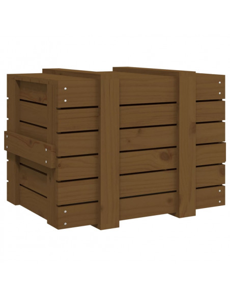 Contenitore Portaoggetti Miele 58x40,5x42cm Legno Massello Pino