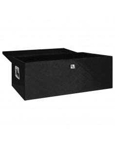 Contenitore Portaoggetti Nero 100x55x37 cm in Alluminio