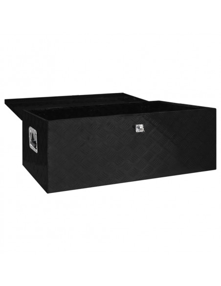 Contenitore Portaoggetti Nero 100x55x37 cm in Alluminio