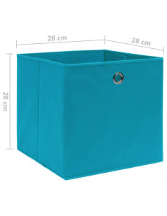 Contenitori 10 pz in Tessuto non Tessuto 28x28x28 cm Azzurro