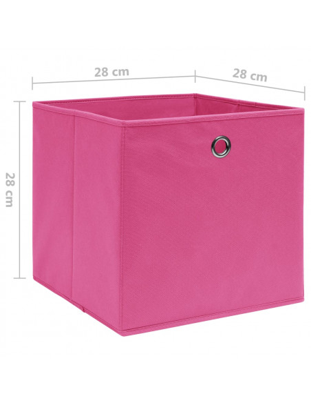 Contenitori 10 pz in Tessuto non Tessuto 28x28x28 cm Rosa