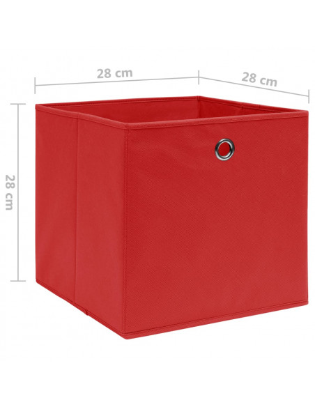Contenitori 10 pz in Tessuto non Tessuto 28x28x28 cm Rosso