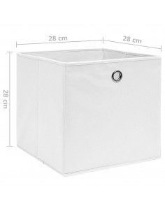 Contenitori 4 pz in Tessuto non Tessuto 28x28x28 cm Bianco