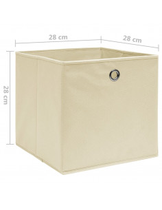 Contenitori 4 pz in Tessuto non Tessuto 28x28x28 cm Crema