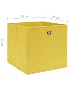 Contenitori 4 pz in Tessuto non Tessuto 28x28x28 cm Giallo