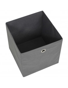Contenitori 4 pz in Tessuto non Tessuto 28x28x28 cm Grigio