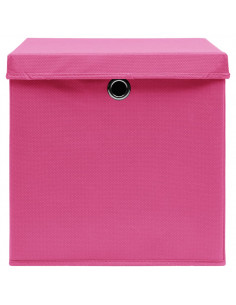 Contenitori con Coperchi 10 pz 28x28x28 cm Rosa