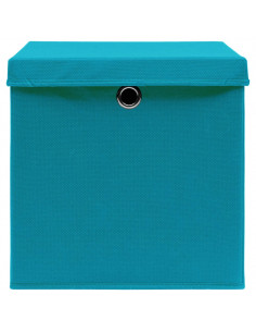 Contenitori con Coperchi 4 pz 28x28x28 cm Azzurro