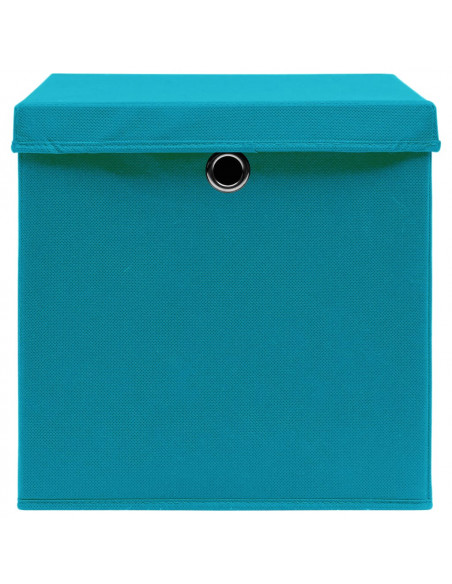 Contenitori con Coperchi 4 pz 28x28x28 cm Azzurro