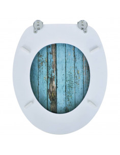 Coperchio da Toilette in MDF con Modello Legno Invecchiato