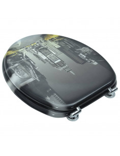 Coperchio da Toilette in MDF con Modello New York