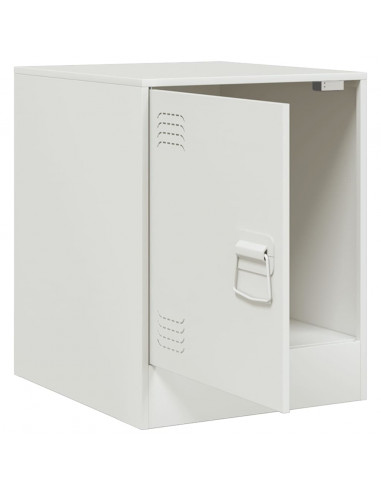 Comodino Bianco 34,5x39x44 cm in Acciaio