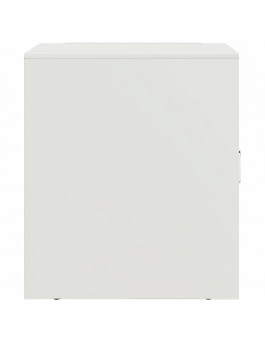 Comodino Bianco 34,5x39x44 cm in Acciaio
