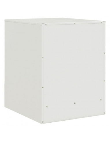 Comodino Bianco 34,5x39x44 cm in Acciaio