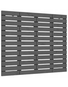 Testiera da Parete Grigia 126x3x91,5 cm Legno Massello di Pino 2