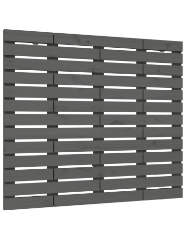 Testiera da Parete Grigia 126x3x91,5 cm Legno Massello di Pino