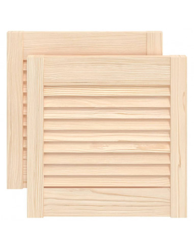 Ante con Design a Lamelle 2 pz 39,5x39,4 cm in Legno di Pino