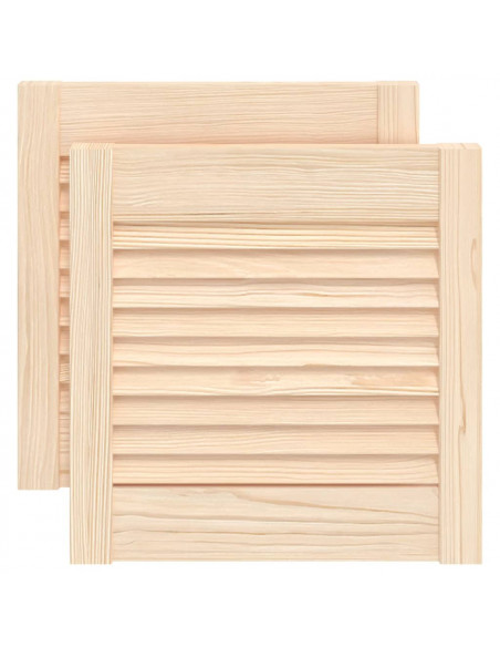 Ante con Design a Lamelle 2 pz 39,5x39,4 cm in Legno di Pino