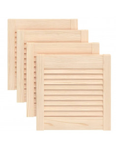 Ante con Design a Lamelle 4 pz 39,5x39,4 cm in Legno di Pino 2