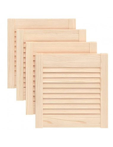 Ante con Design a Lamelle 4 pz 39,5x39,4 cm in Legno di Pino