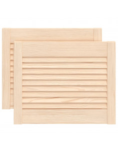 Ante con Design a Lamelle 2 pz 39,5x49,4 cm in Legno di Pino 2