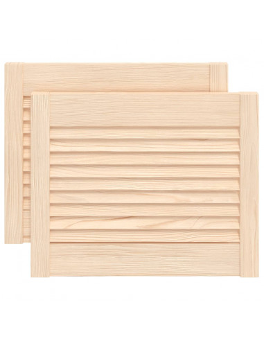Ante con Design a Lamelle 2 pz 39,5x49,4 cm in Legno di Pino