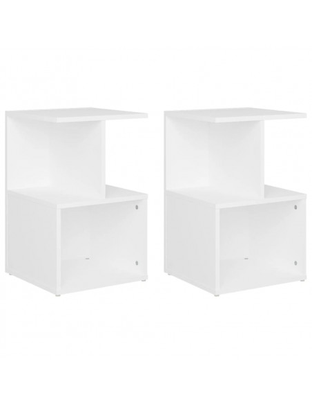 Comodini 2 pz Bianchi 35x35x55 cm in Legno Multistrato