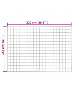 Coperta Ponderata Grigia 155x220 cm 11 kg Tessuto