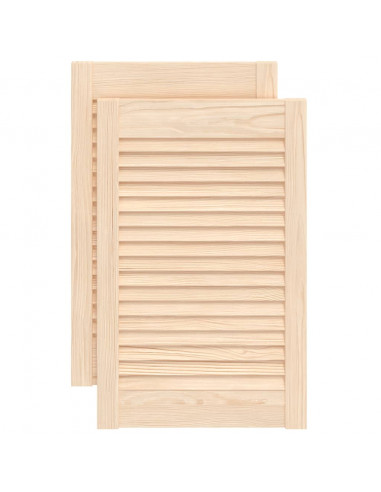 Ante con Design a Lamelle 2 pz 61,5x39,4 cm in Legno di Pino