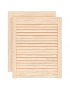 Ante con Design a Lamelle 2 pz 61,5x49,4 cm in Legno di Pino 2