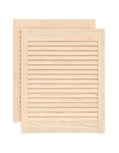 Ante con Design a Lamelle 2 pz 61,5x49,4 cm in Legno di Pino