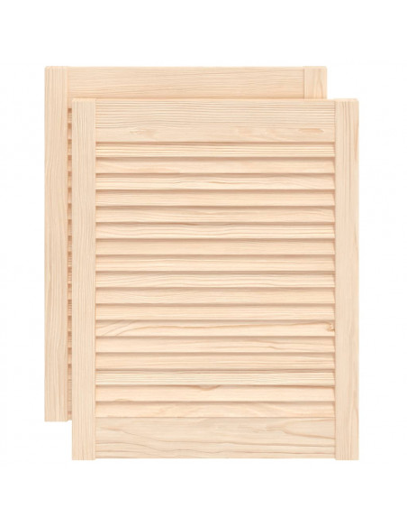 Ante con Design a Lamelle 2 pz 61,5x49,4 cm in Legno di Pino