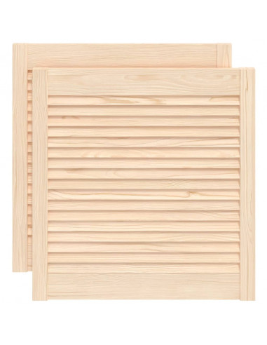 Ante con Design a Lamelle 2 pz 61,5x59,4 cm in Legno di Pino