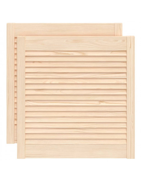 Ante con Design a Lamelle 2 pz 61,5x59,4 cm in Legno di Pino