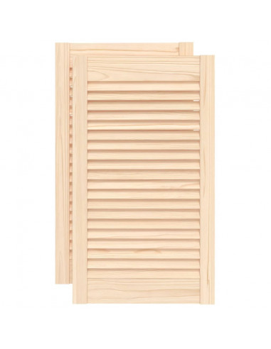 Ante con Design a Lamelle 2 pz 69x39,4 cm in Legno di Pino