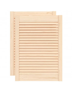 Ante con Design a Lamelle 2 pz 69x49,4 cm in Legno di Pino 2