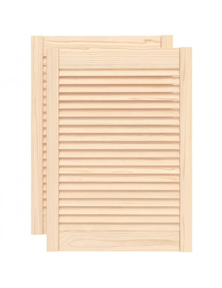 Ante con Design a Lamelle 2 pz 69x49,4 cm in Legno di Pino