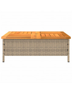 Copertura Base Ombrellone Beige 70x70x25 cm Polyrattan e Acacia
