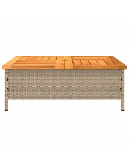 Copertura Base Ombrellone Beige 70x70x25 cm Polyrattan e Acacia