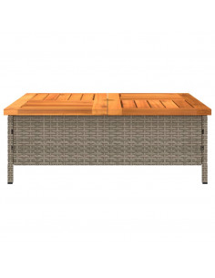 Copertura Base Ombrellone Grigia 70x70x25cm Polyrattan e Acacia