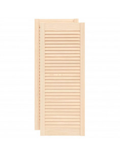Ante con Design a Lamelle 2 pz 99,3x39,4 cm in Legno di Pino 2