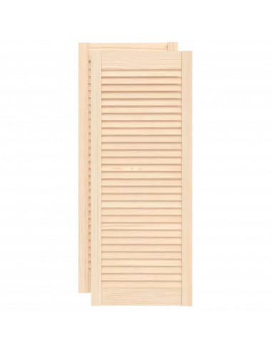 Ante con Design a Lamelle 2 pz 99,3x39,4 cm in Legno di Pino