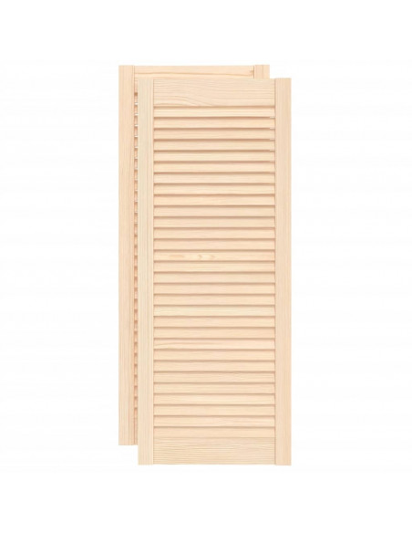 Ante con Design a Lamelle 2 pz 99,3x39,4 cm in Legno di Pino