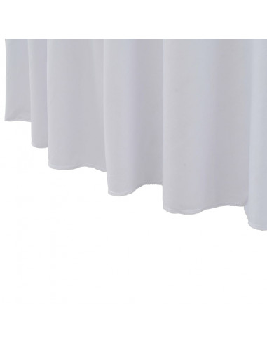 Copertura Elastica per Tavolo con Gonna 2 pz 120x74 cm Bianco