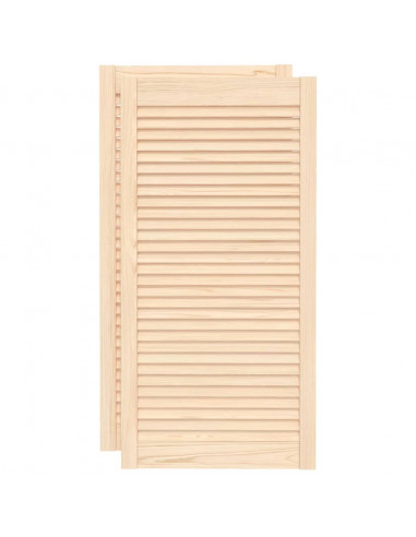Ante con Design a Lamelle 2 pz 99,3x49,4 cm in Legno di Pino